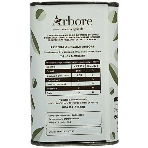 Olio Extravergine di Oliva Monocultivar Coratina – Lattina 250 ml - immagine 3